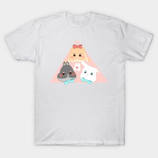 Love Triangle Rabbit | Bunniesmee T-Shirt